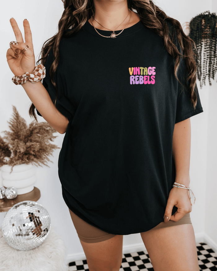 Be A Bad Bitch Not A Sad Bitch Graphic Tee | Back Print Statement T-Shirt - Vintage Rebels