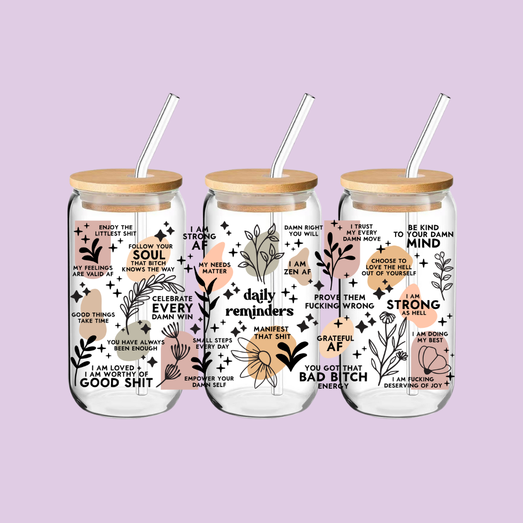 Vaso de afirmaciones diarias
