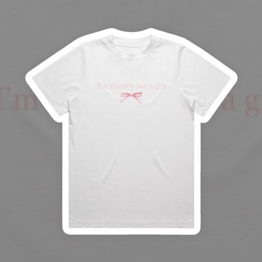 ADULTS PINK JUST A GIRL TEE