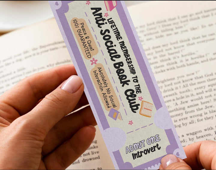 ANTISOCIAL BOOK CLUB BOOKMARK - Vintage Rebels