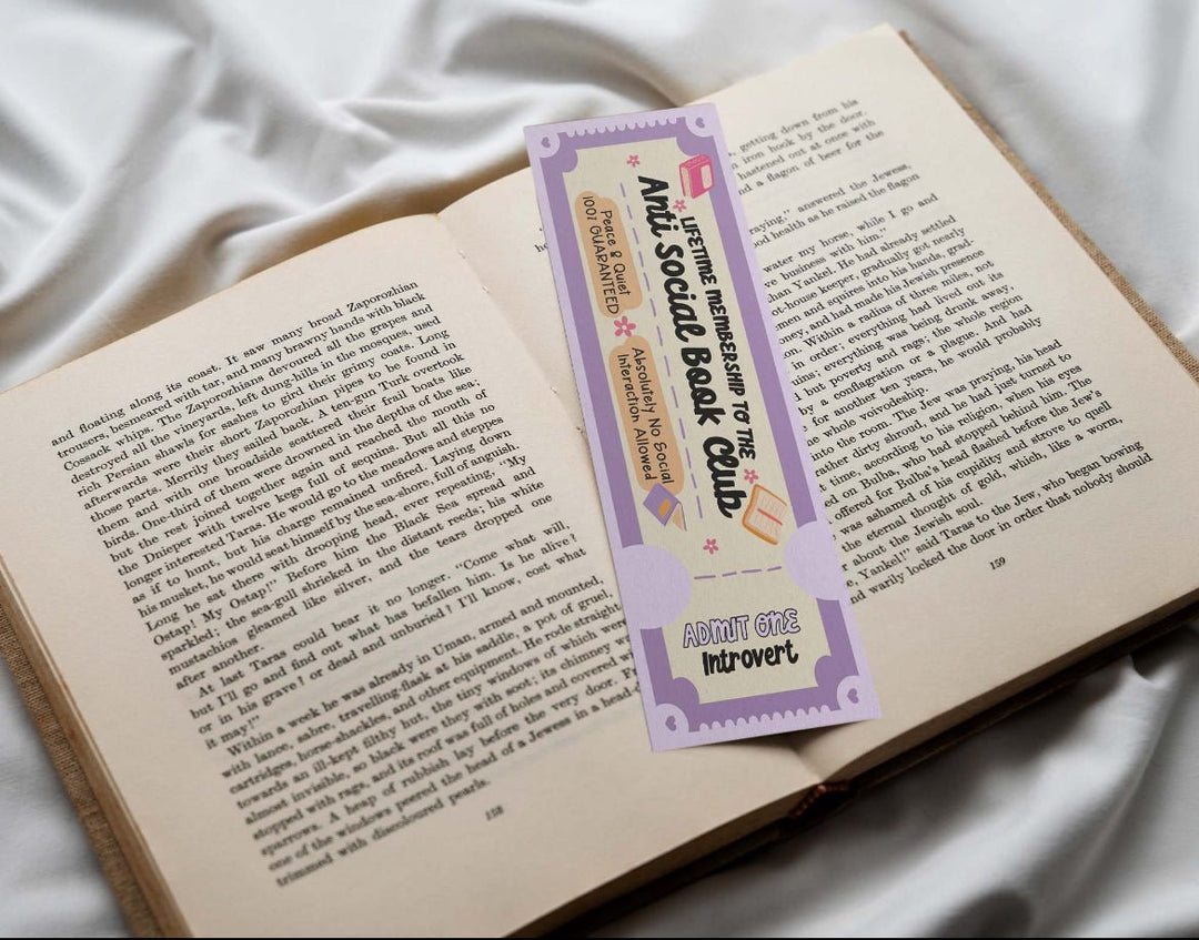 ANTISOCIAL BOOK CLUB BOOKMARK - Vintage Rebels