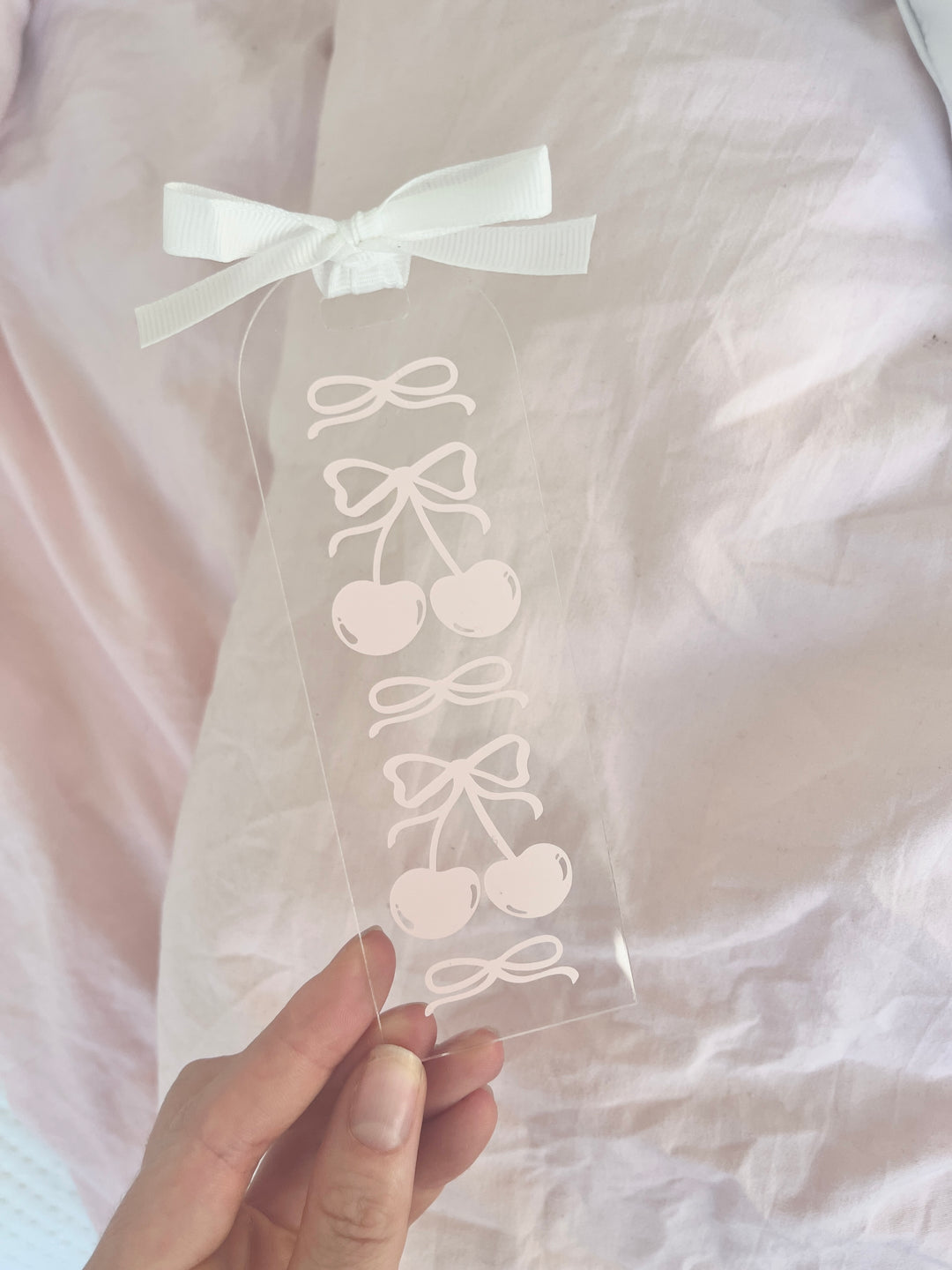 Cherry Bow Acrylic Bookmark