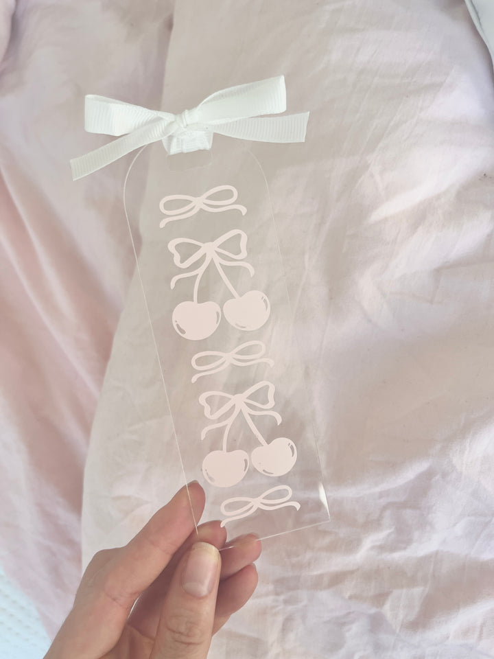 Cherry Bow Acrylic Bookmark