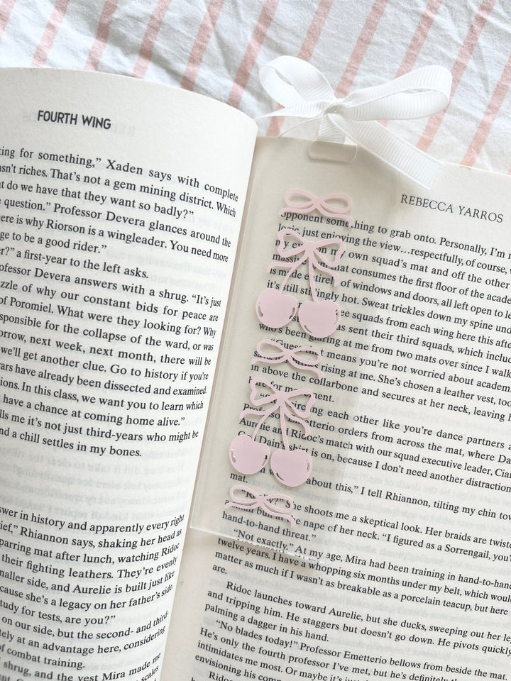Cherry Bow Acrylic Bookmark - Vintage Rebels