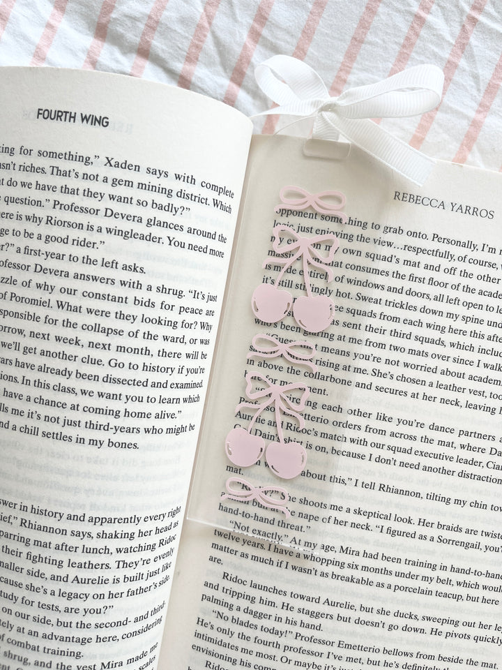 Cherry Bow Acrylic Bookmark