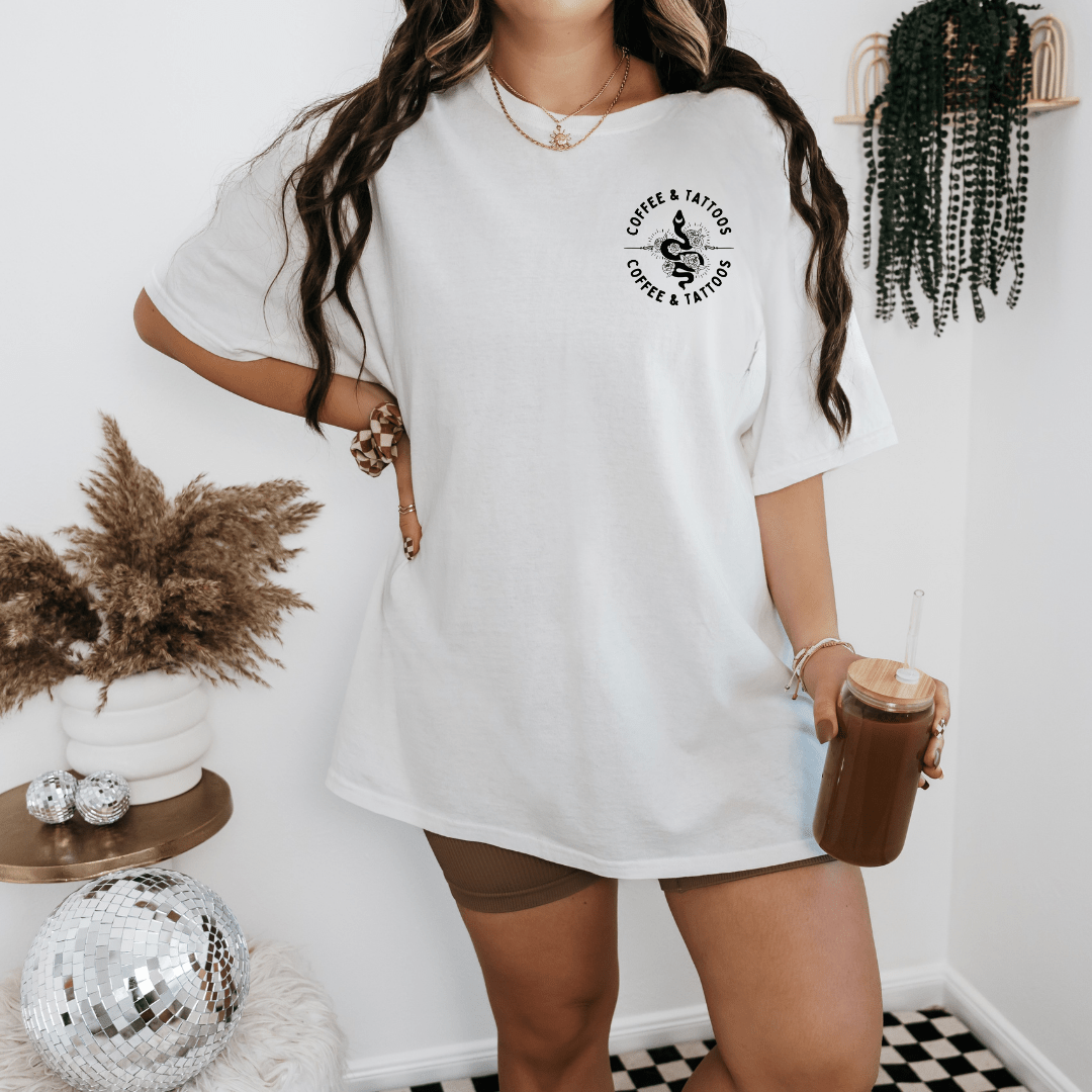 COFFEE & TATTOOS GRAPHIC TEE - Vintage Rebels