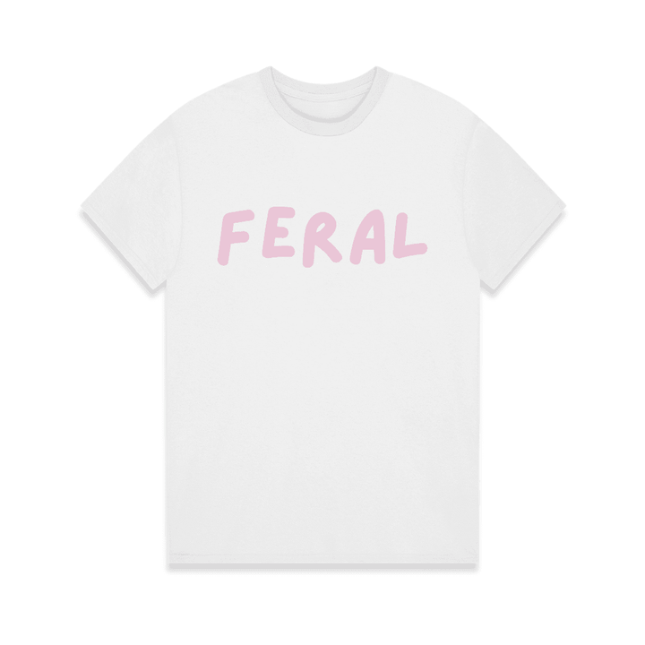 Feral graphic baby tee white cropped fitted t shirt detail