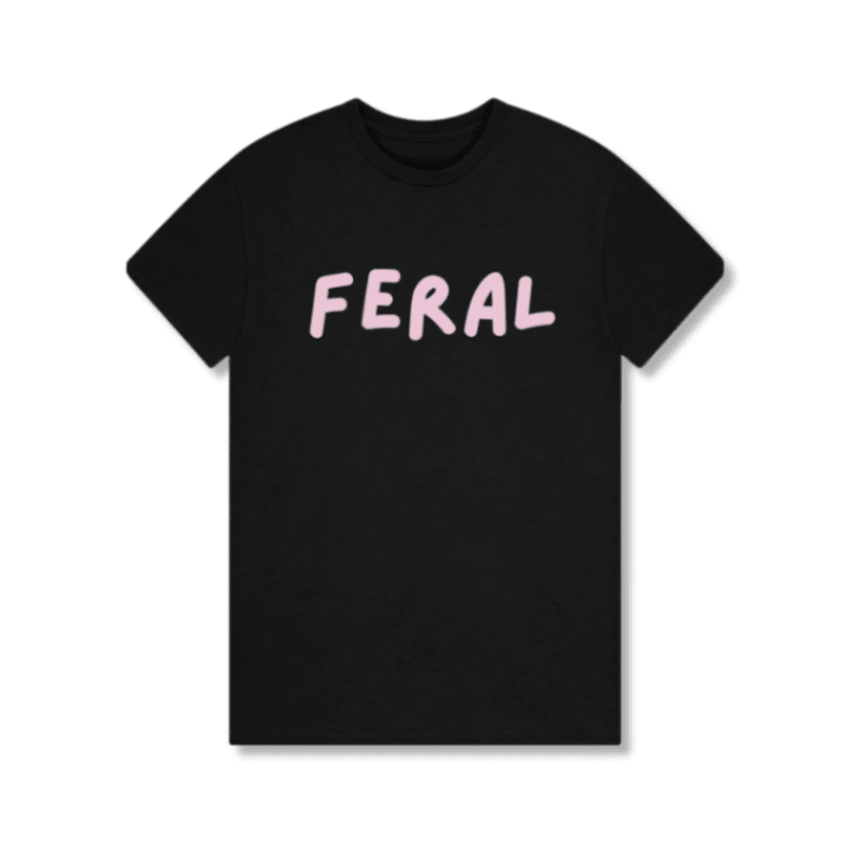 Feral graphic baby tee black cropped fitted t shirt detail