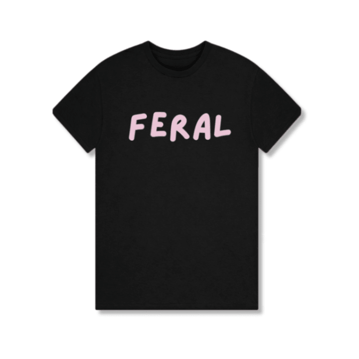 Feral graphic baby tee black cropped fitted t shirt detail
