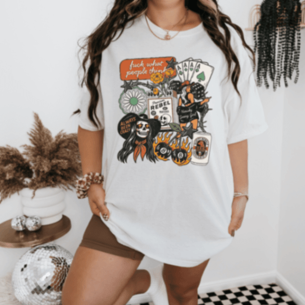 FUCK WHAT PEOPLE THINK GRAPHIC TEE - Vintage Rebels