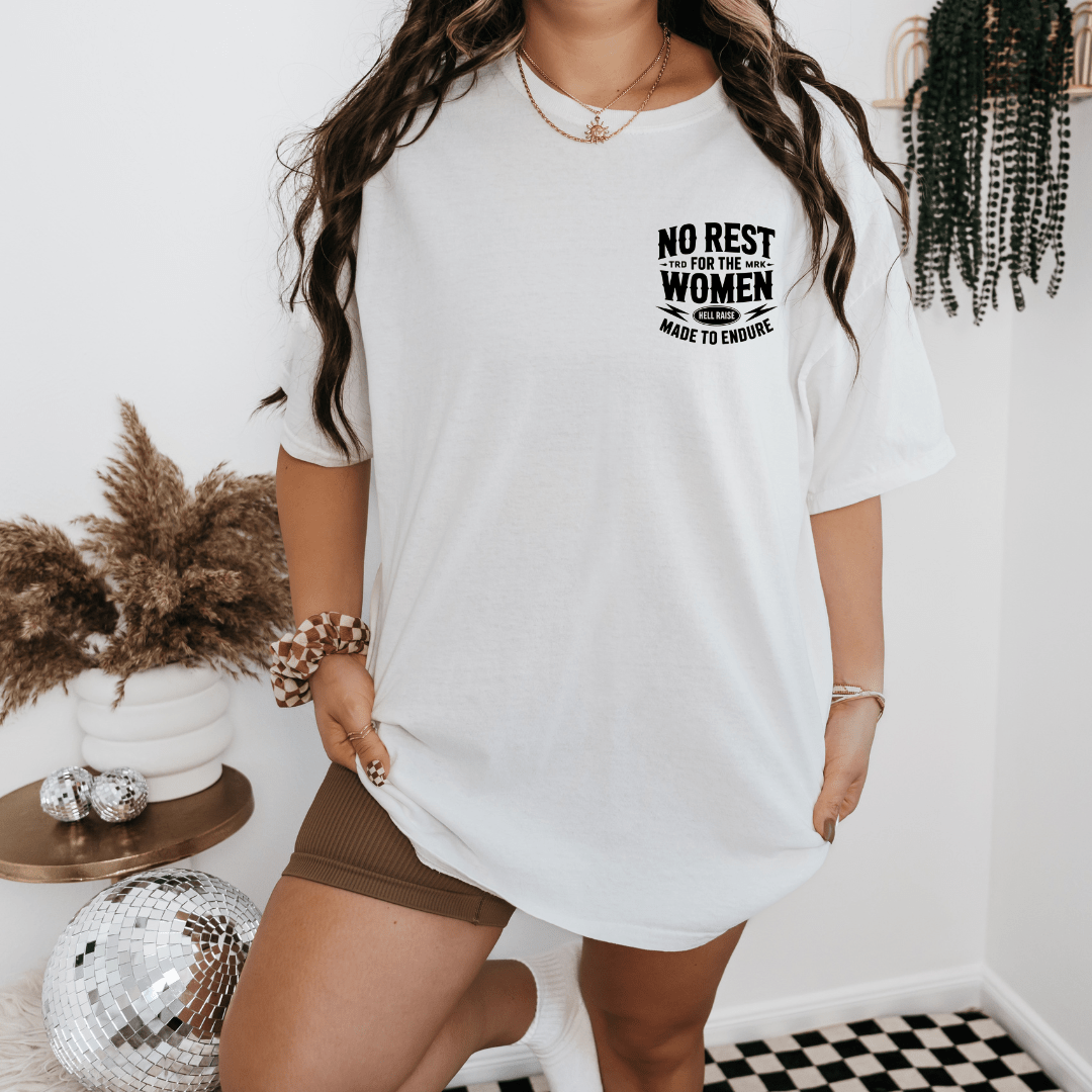 NO REST FOR THE WOMEN GRAPHIC TEE - Vintage Rebels