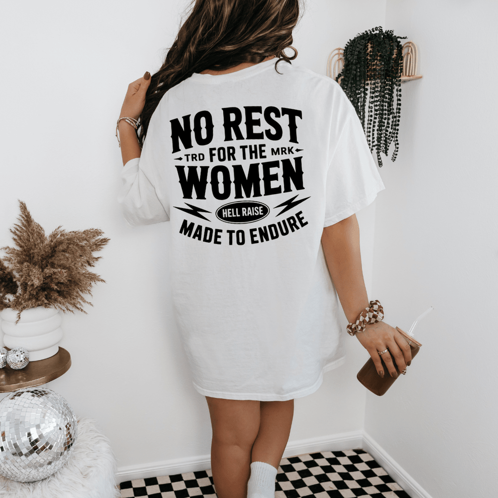NO REST FOR THE WOMEN GRAPHIC TEE - Vintage Rebels
