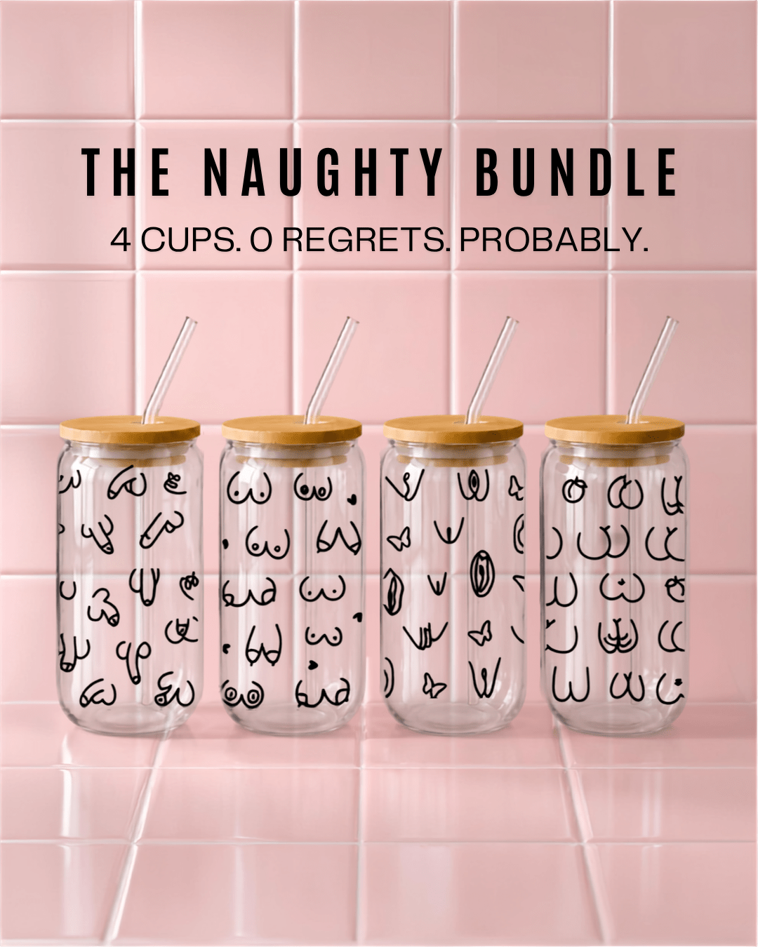 The Naughty Party Pack | 4-Piece Naughty Tumbler Bundle - Vintage Rebels