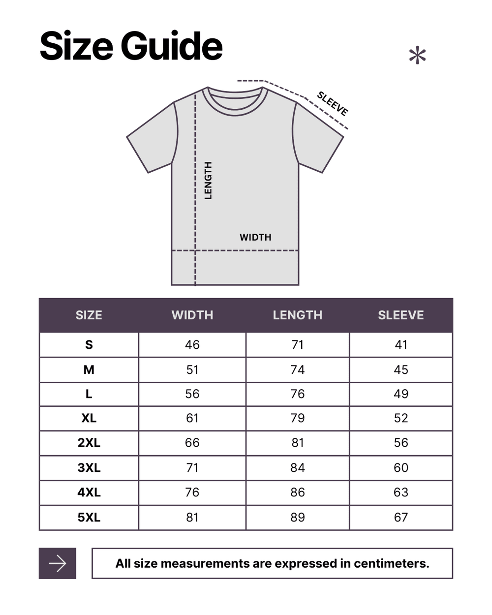 GRAPHIC TEE SIZE GUIDE - Vintage Rebels